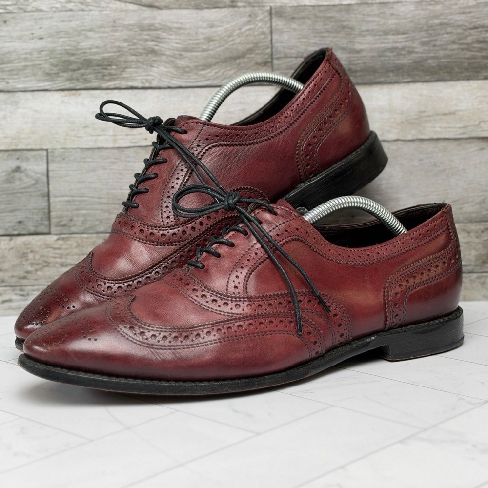 Allen Edmonds McAllister Wingtip Shoes - Size 11 D - Made In USA Burgundy